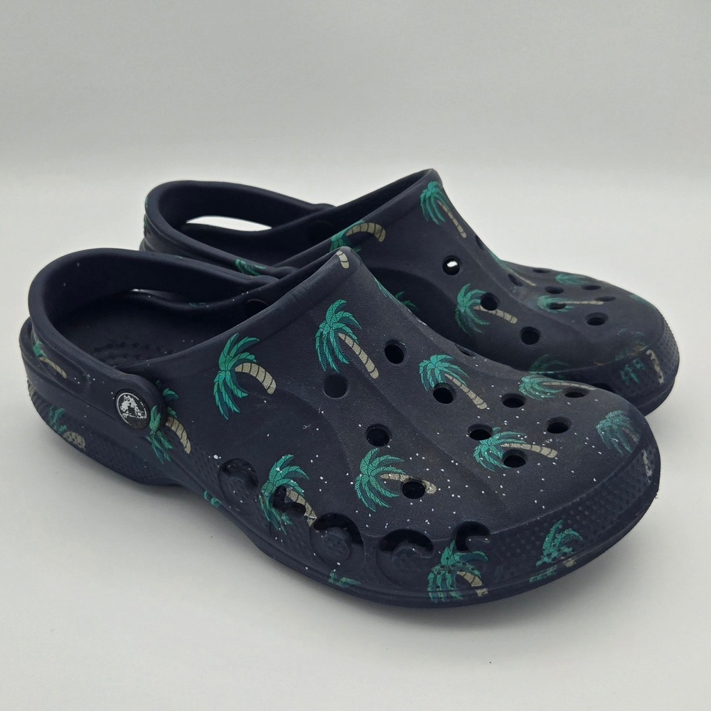 Crocs Baya Palm Tree and‎ Navy Unisex Mens 6 womens 8